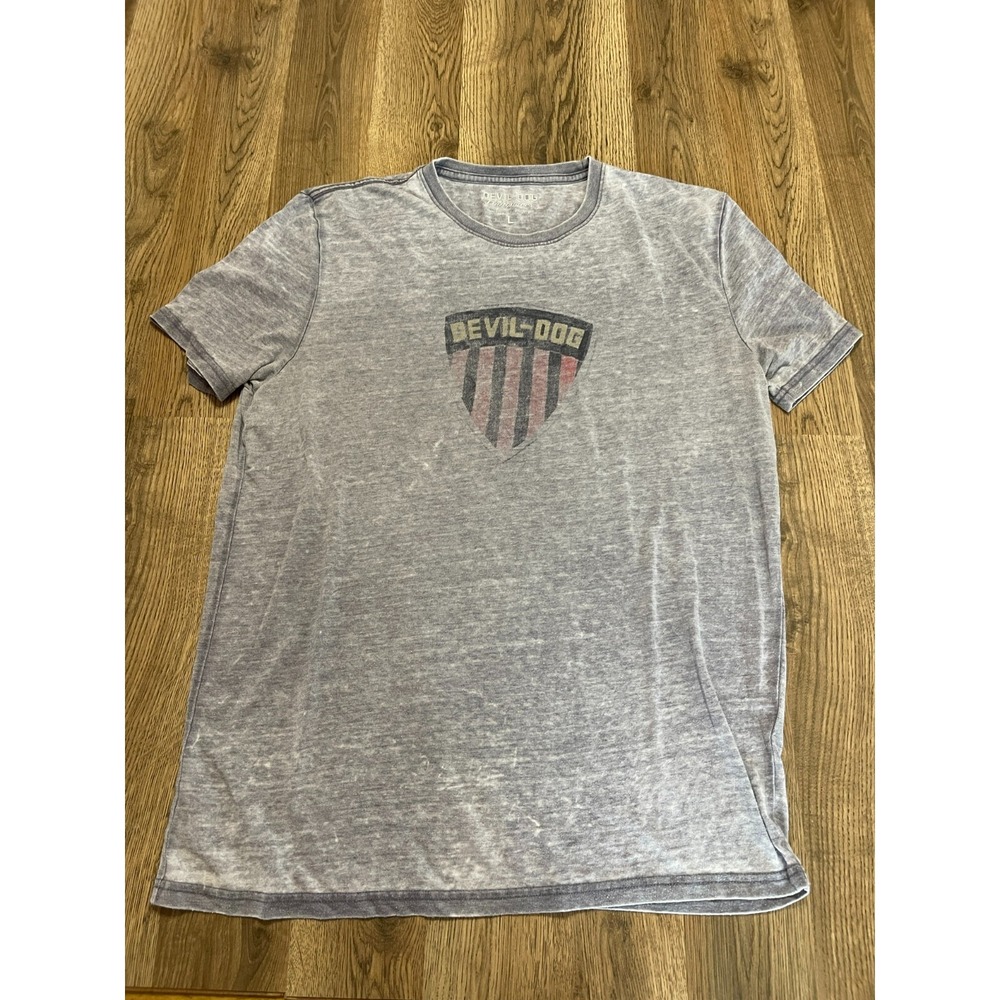 Devil-Dog Shirt, Women's Size Large, Gray Black Red, Crew Neck, Short Sleeve